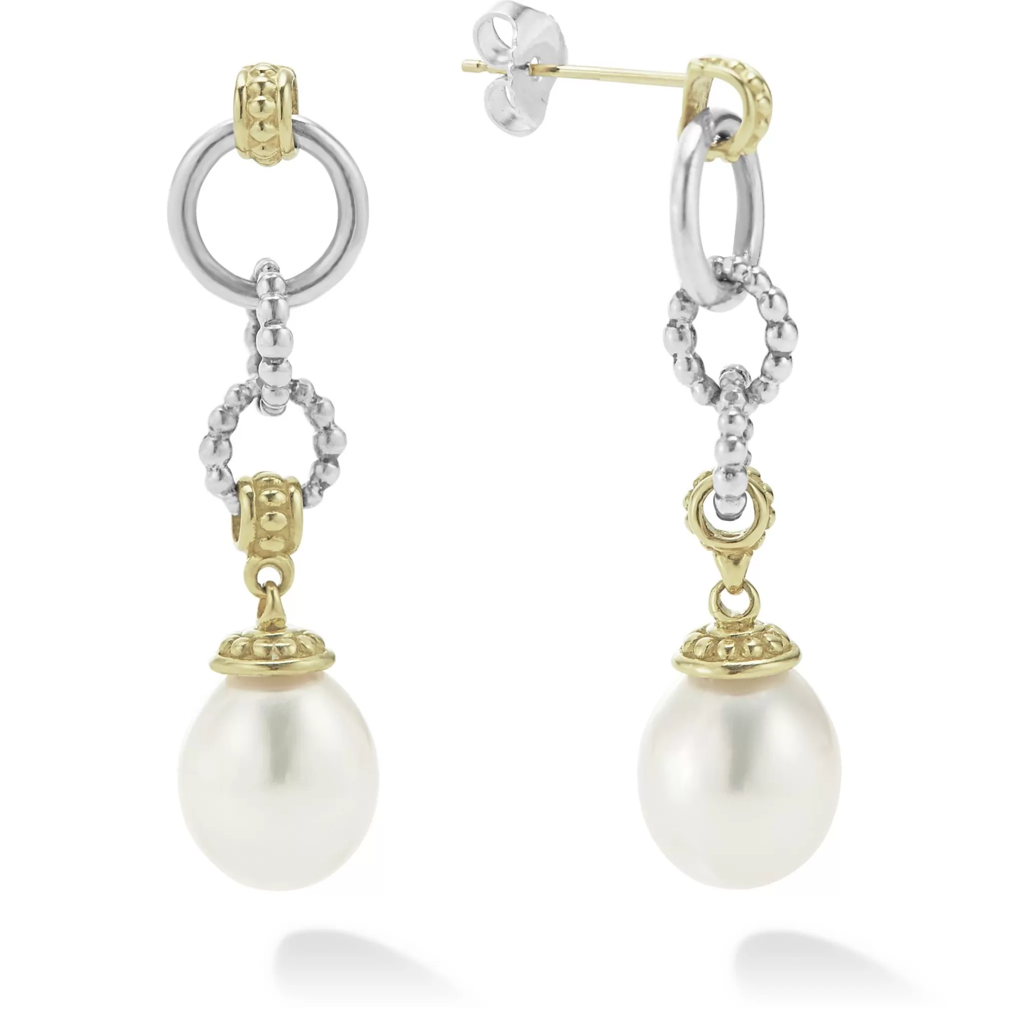 Outlet LAGOS Two-Tone Pearl Circle Drop Earrings