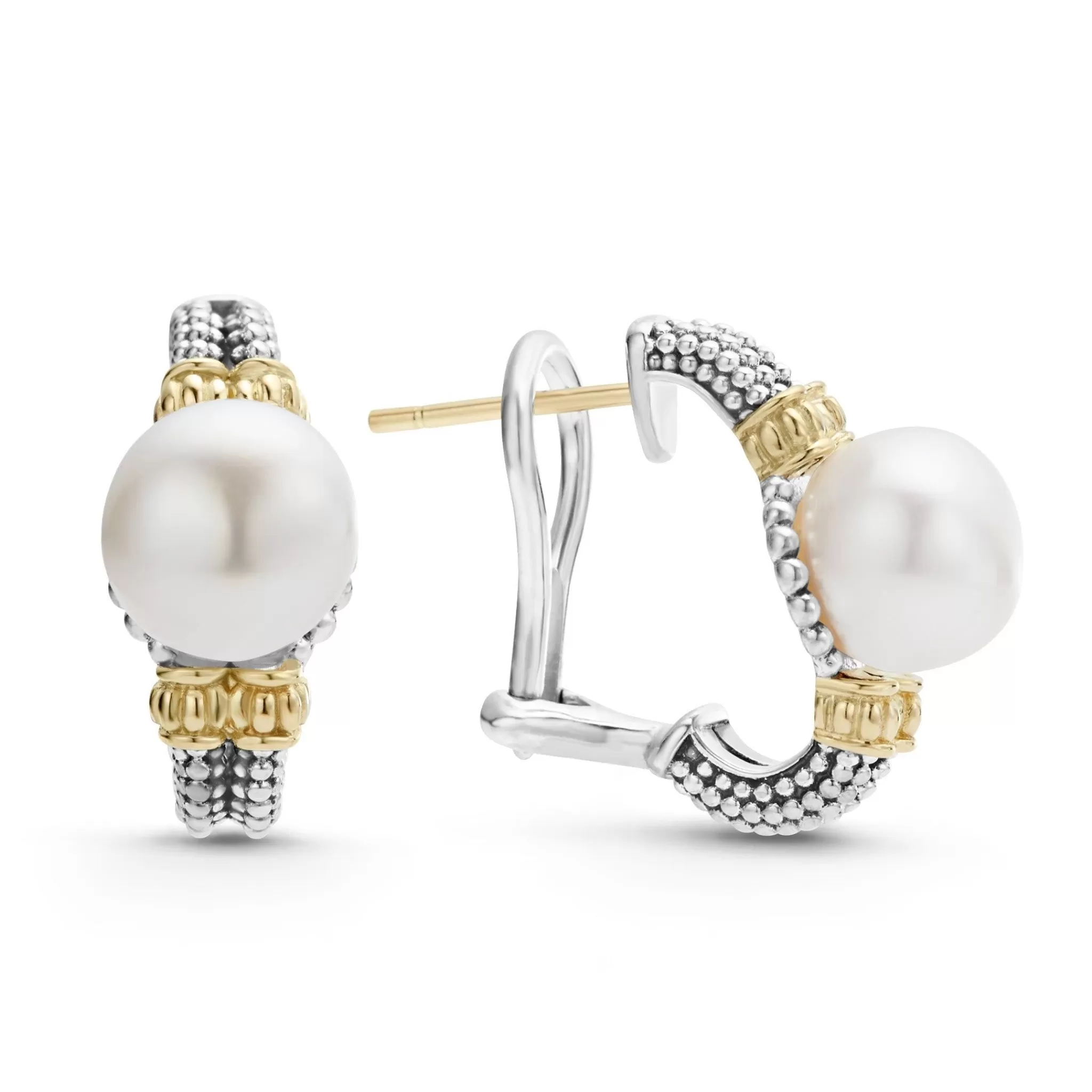 Best Sale LAGOS Two-Tone Pearl Huggie Earrings