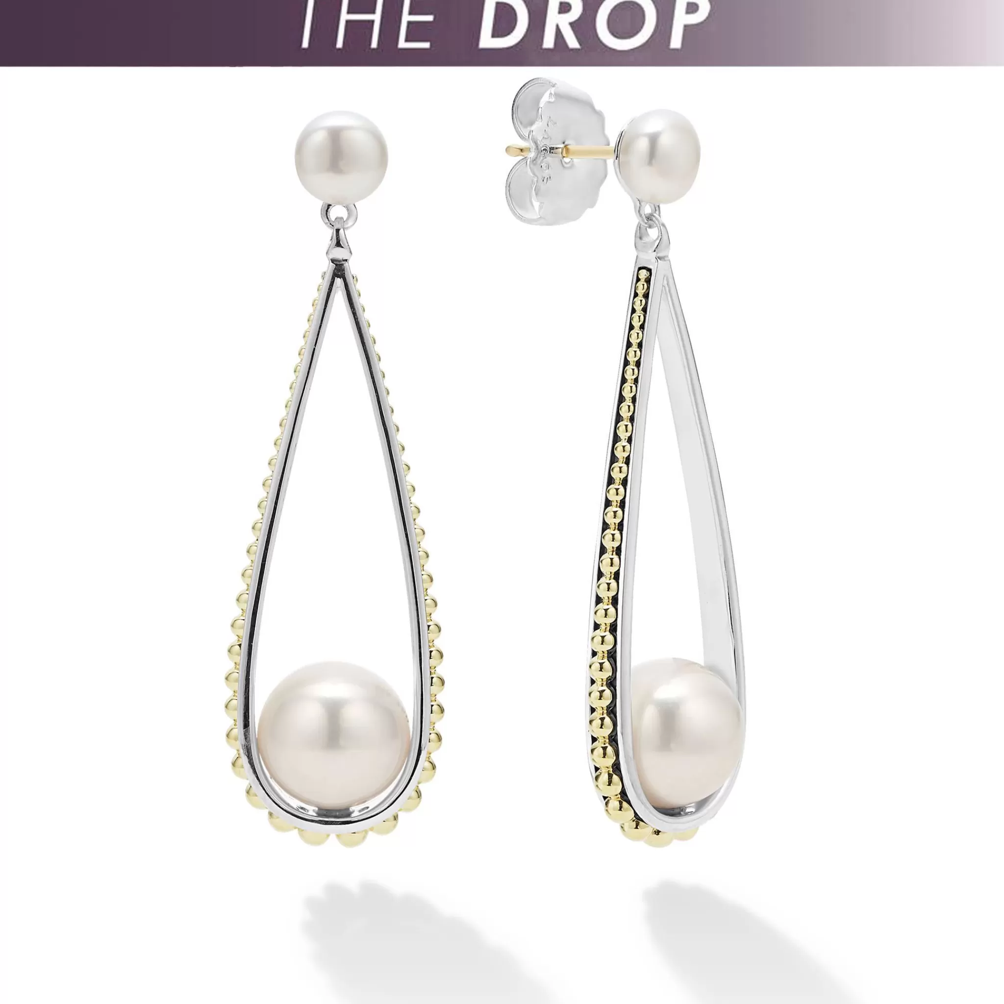 Flash Sale LAGOS Two-Tone Pearl Tear Drop Earrings