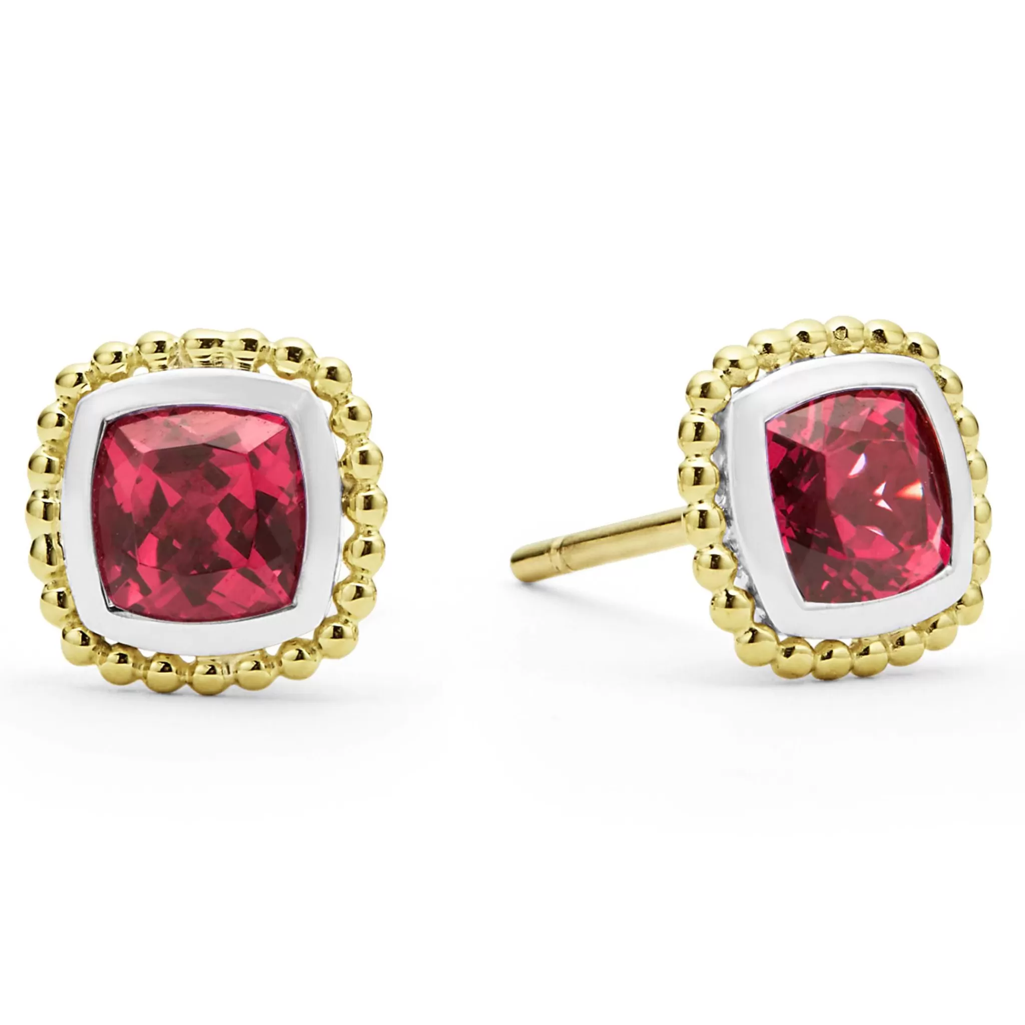 Cheap LAGOS Two-Tone Rhodolite Garnet Stud Earrings