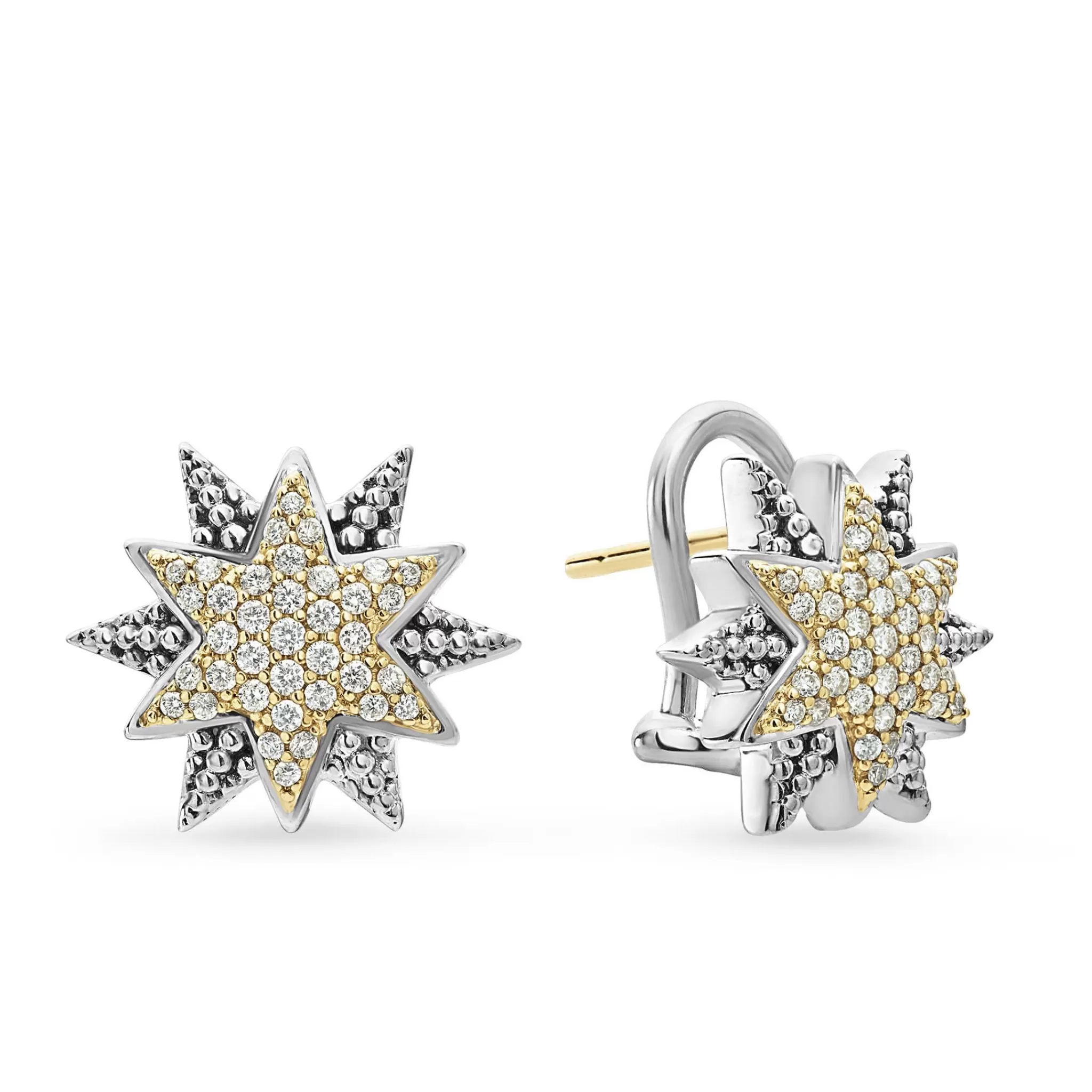 New LAGOS Two-Tone Star Diamond Earrings