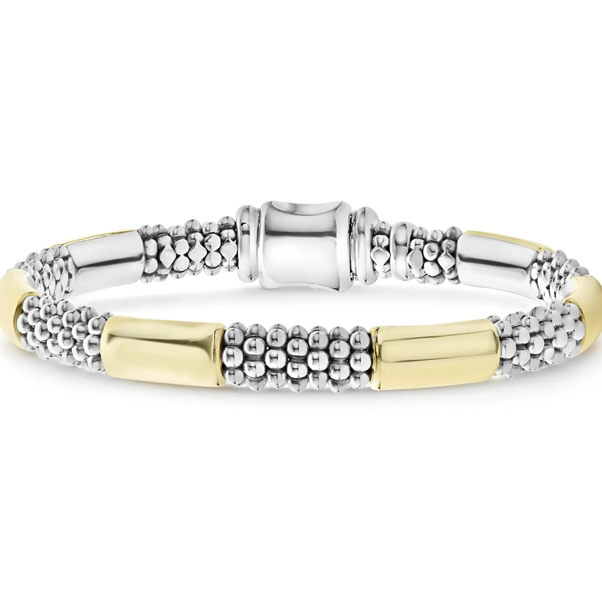 Fashion LAGOS Two-Tone Station Caviar Bracelet | 6Mm