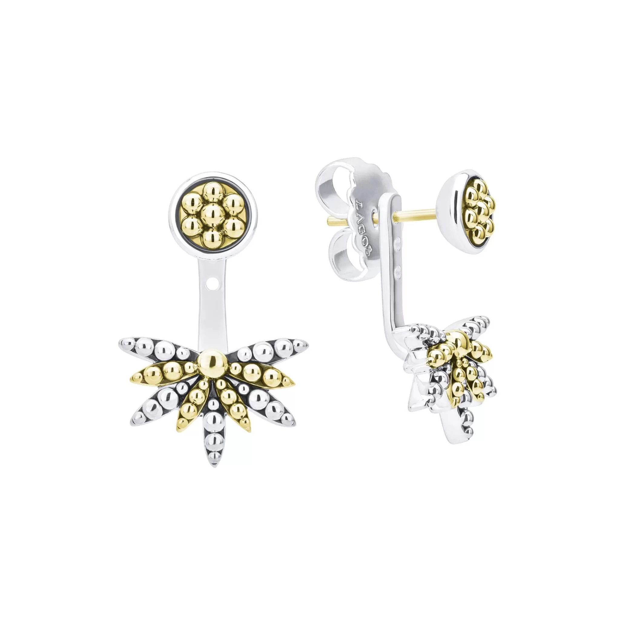 Fashion LAGOS Two-Tone Stud Earrings With Earring Jacket