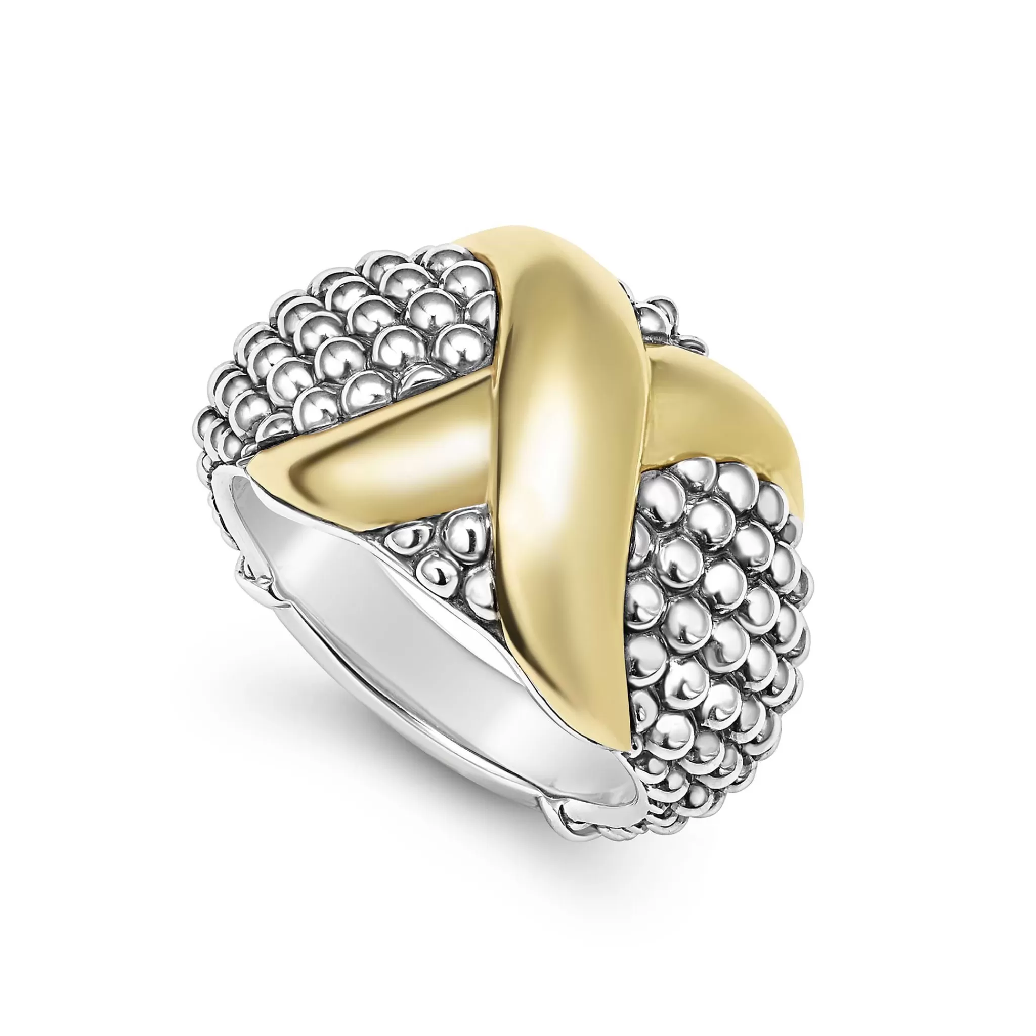 Cheap LAGOS Two-Tone X Caviar Dome Ring