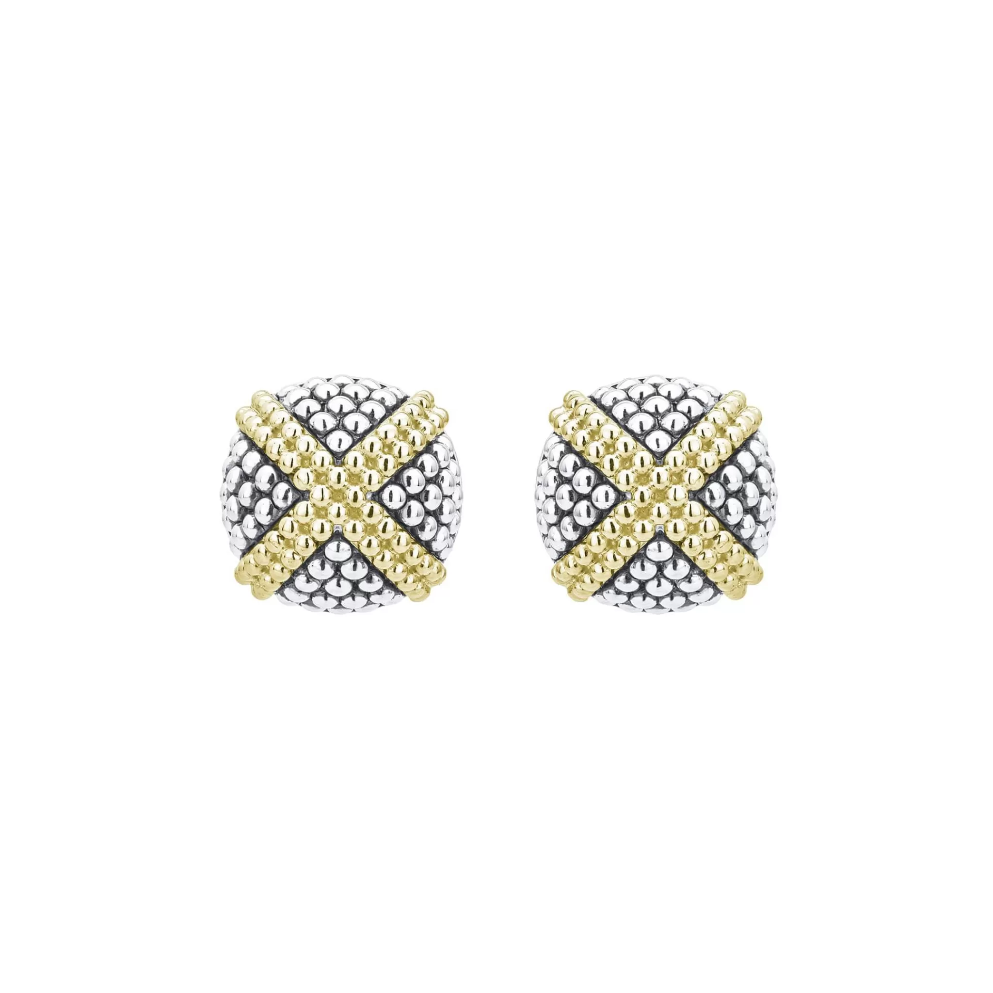 Store LAGOS Two-Tone X Caviar Stud Earrings