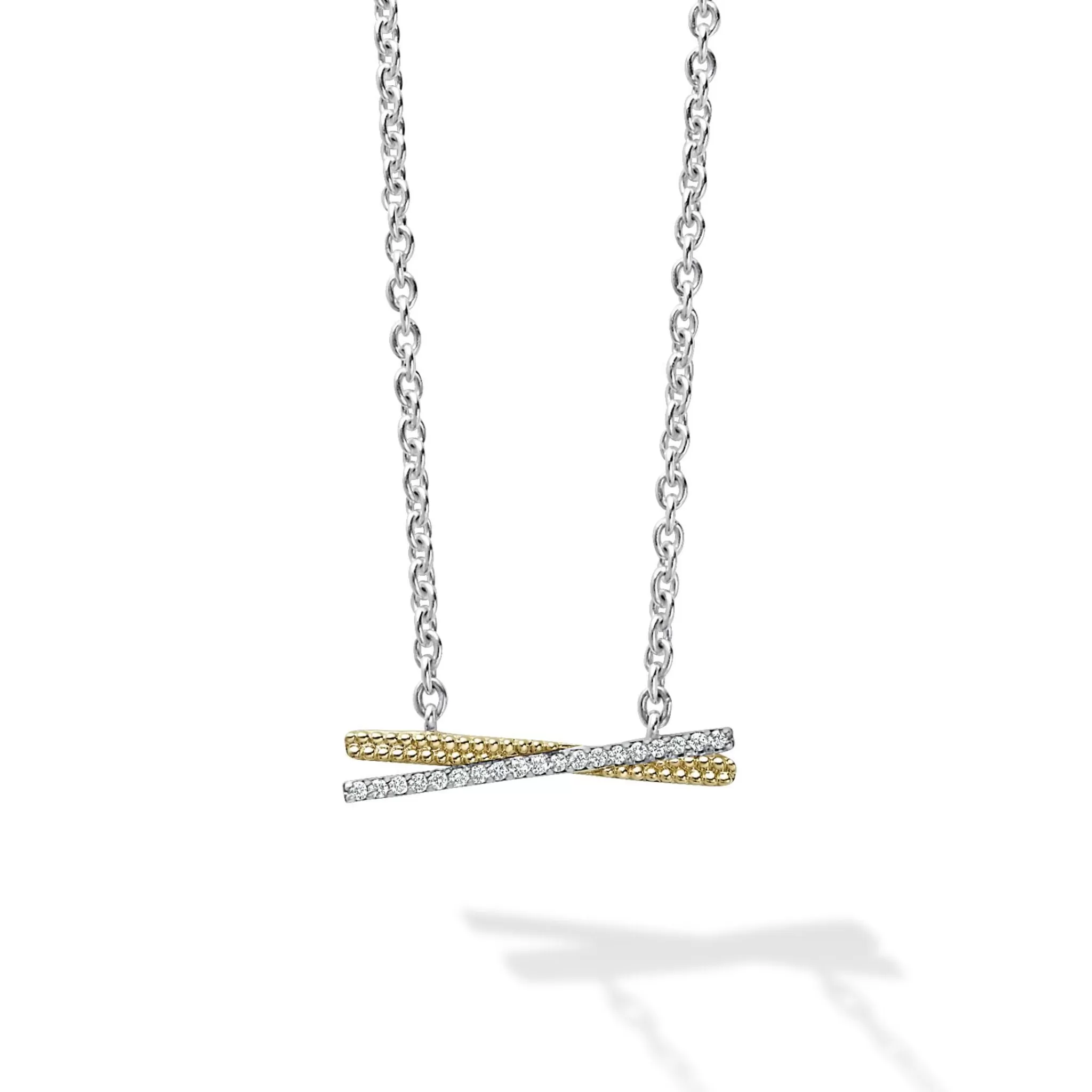 Shop LAGOS Two-Tone X Diamond Necklace