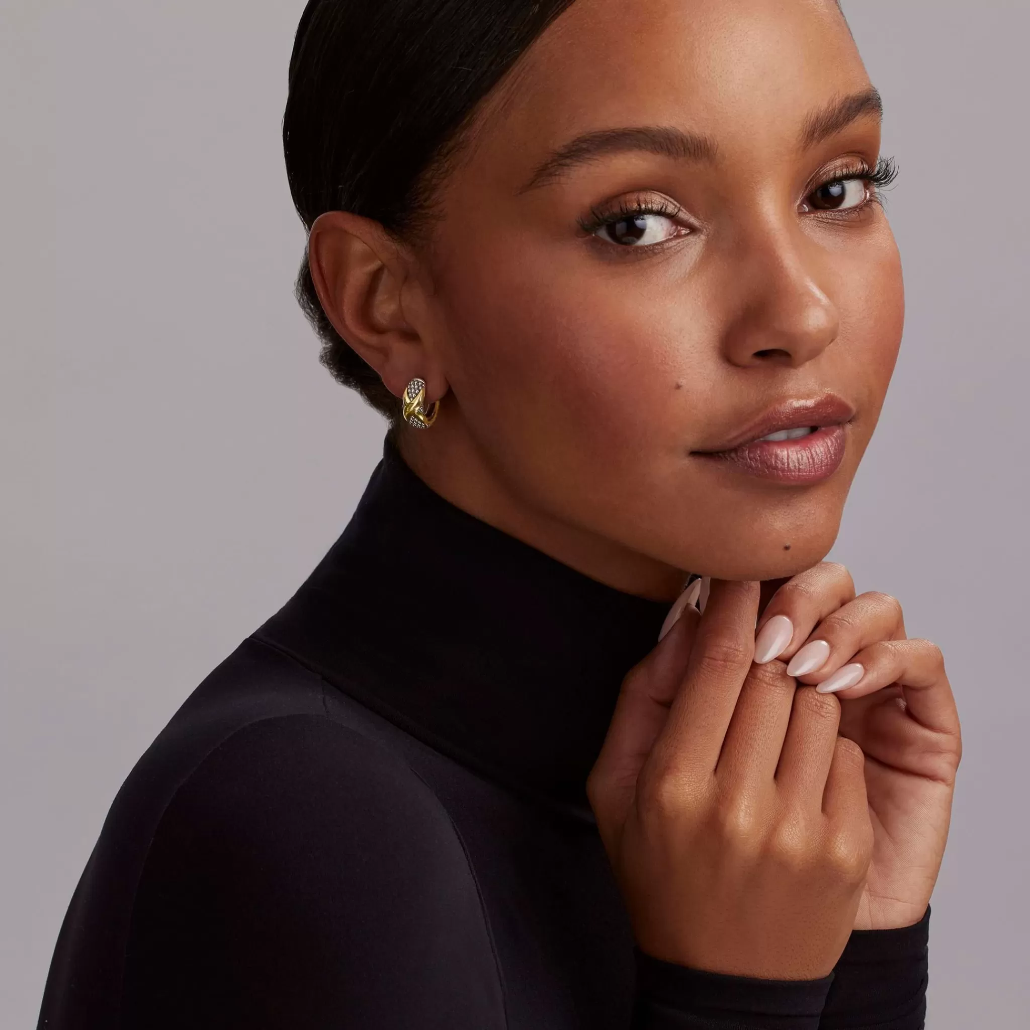 Online LAGOS Two-Tone X Huggie Earrings