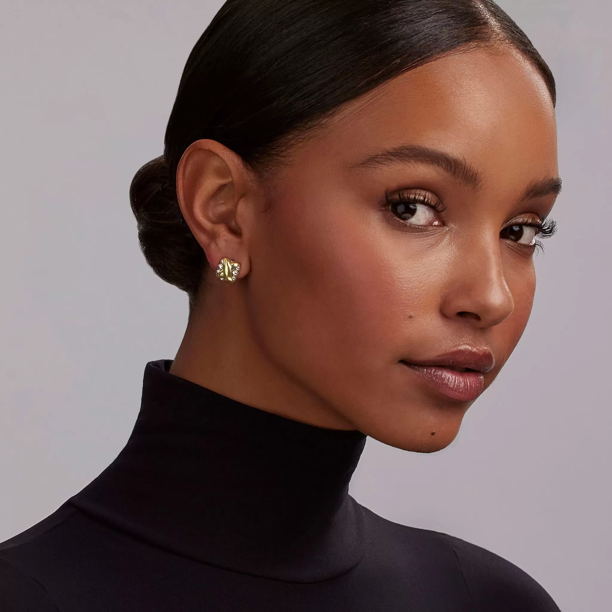 Cheap LAGOS Two-Tone X Omega Clip Earrings