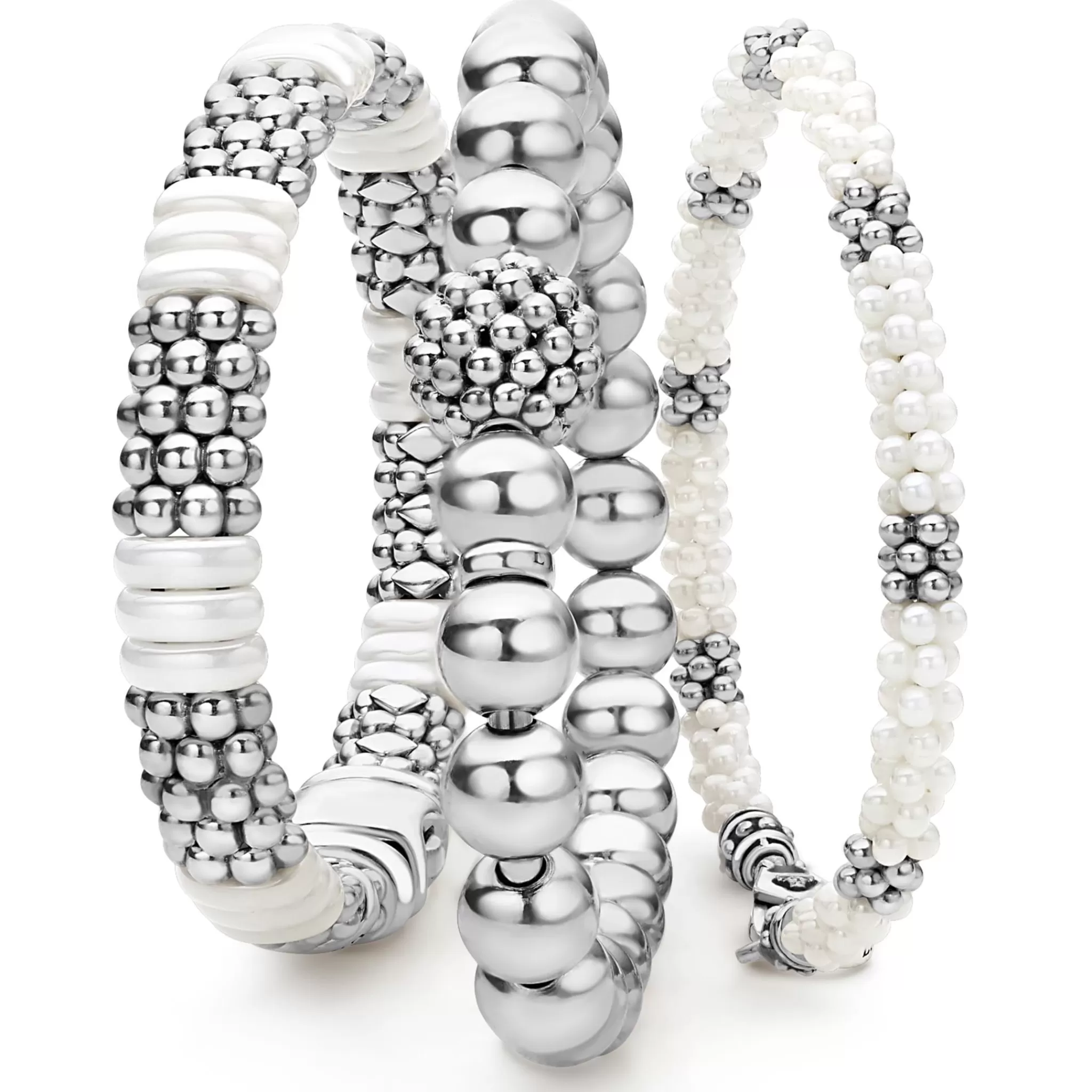 Store LAGOS White Ceramic Caviar Bracelet Gift Set