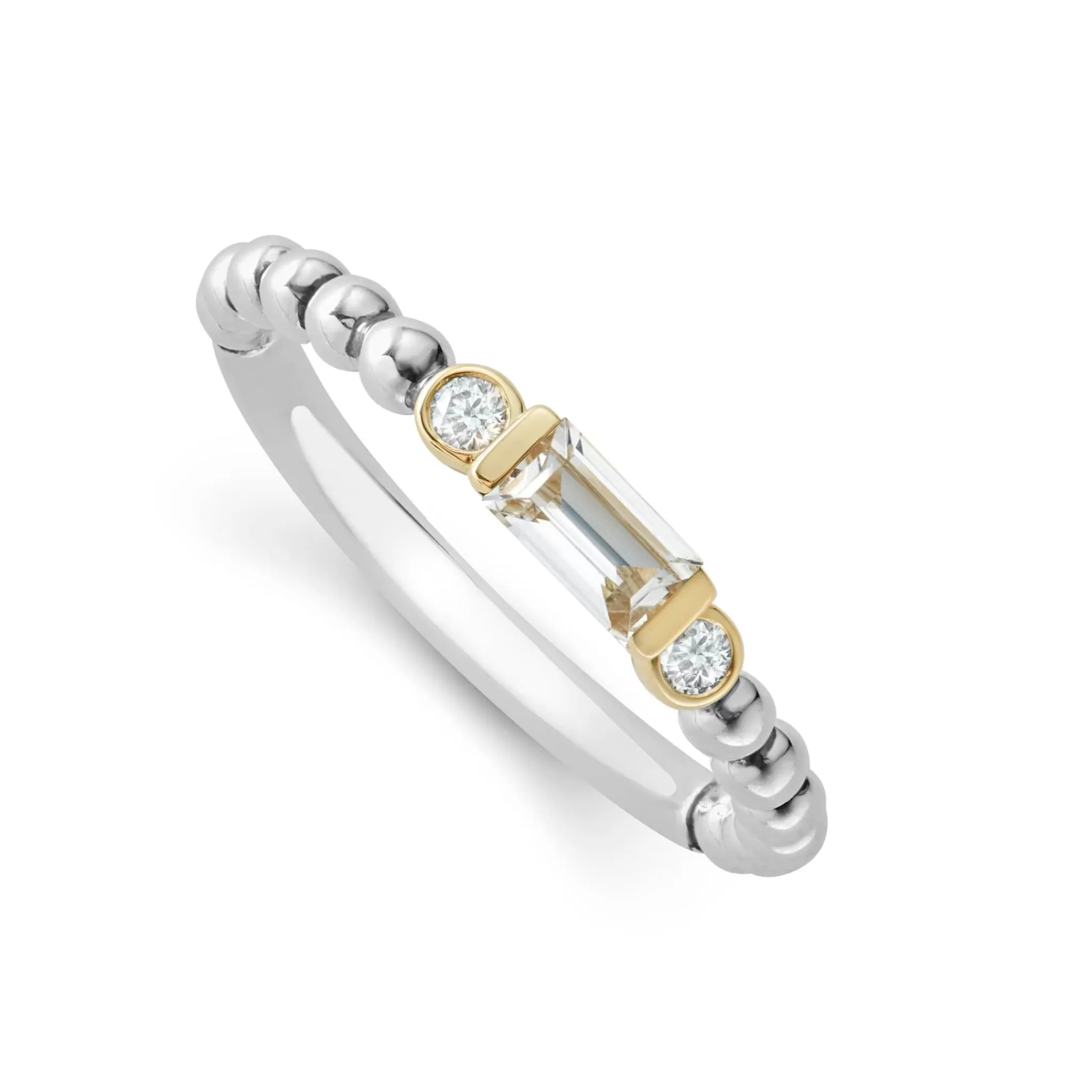 Flash Sale LAGOS White Topaz Stacking Ring With Diamonds