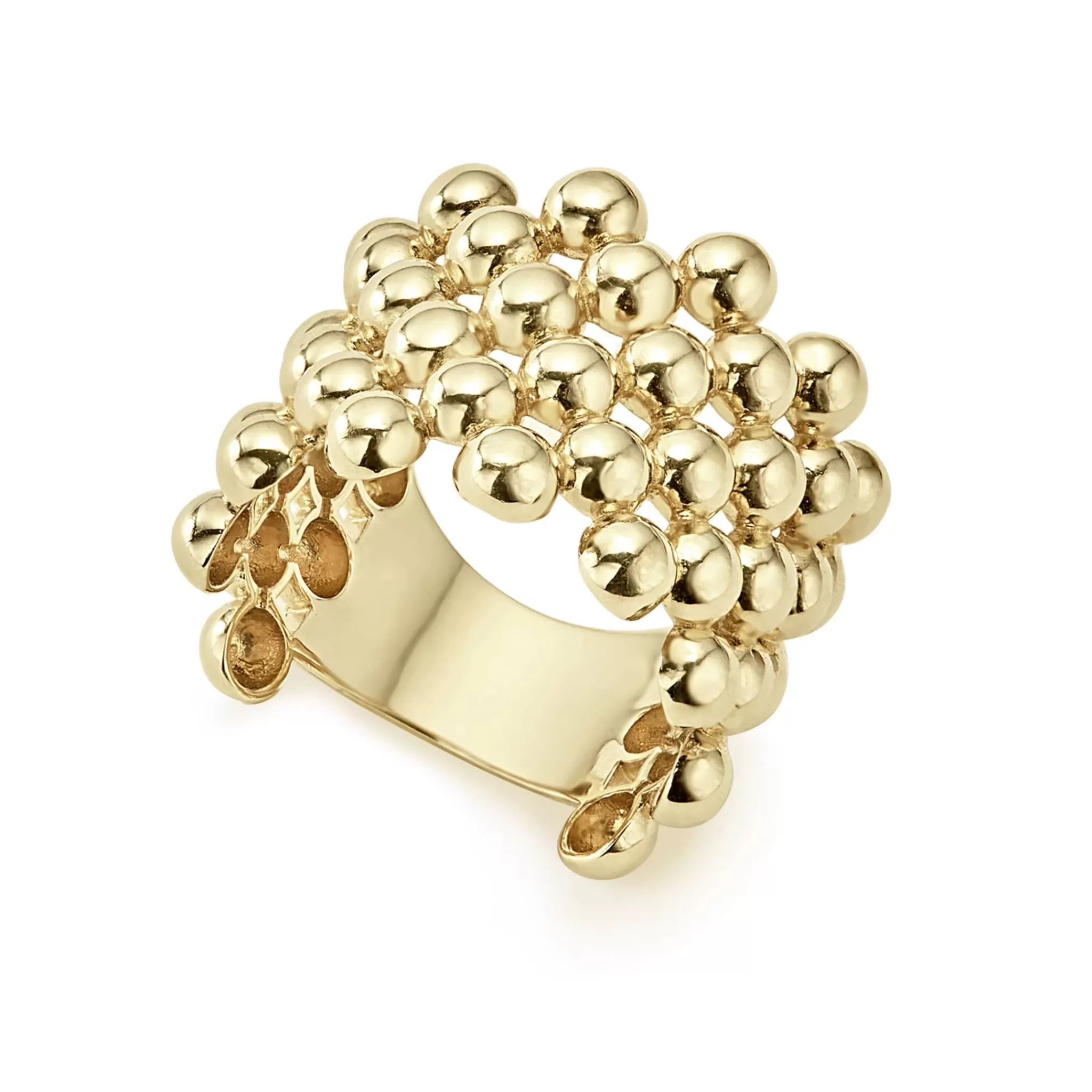 Online LAGOS Wide Beaded 18K Gold Ring